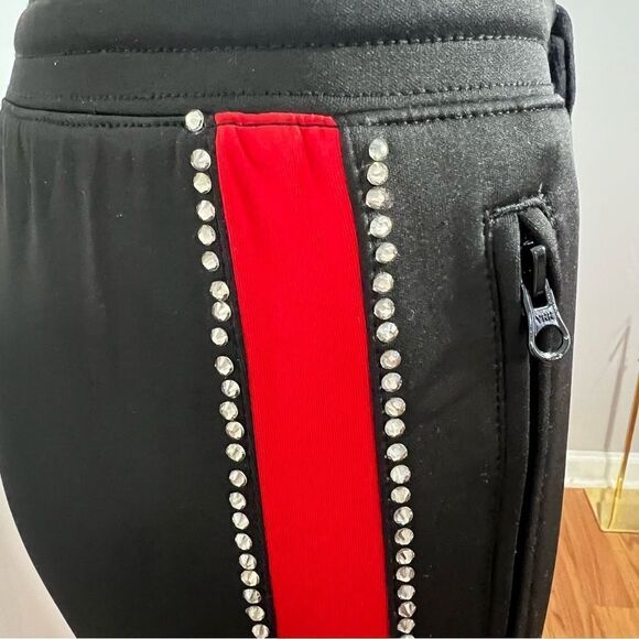 NWOT Pam & Gela Zippered Crystal Rhinestone Leg‎ Detail Track Pants - S - Picture 7 of 15